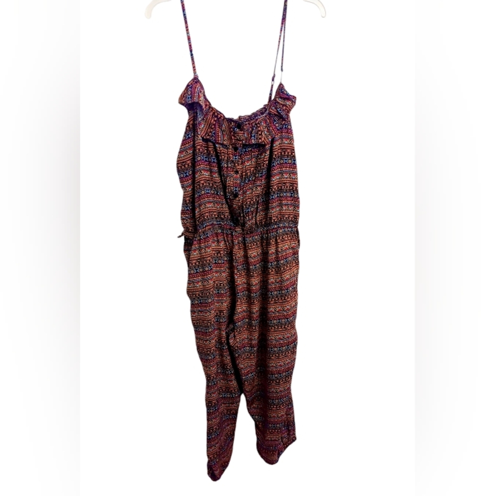 Orange Tribal Plus Size Romper with Spaghetti Straps By Toxik3 Size 2X - Picture 3 of 4